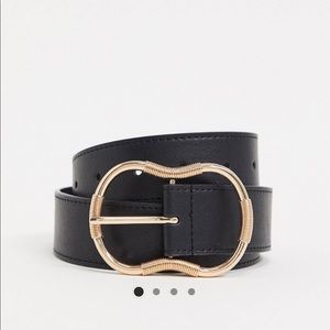 ASOS Black and Gold Leather Belt
